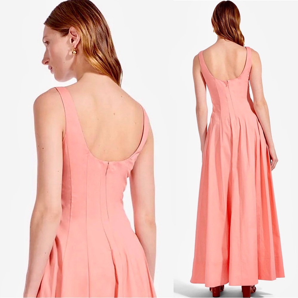NWT Staud Wells Maxi Dress Grapefruit - Picture 4 of 16